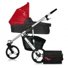 Универсальная коляска Bertoni 2 в 1 CARRERA Black - Red Poppies